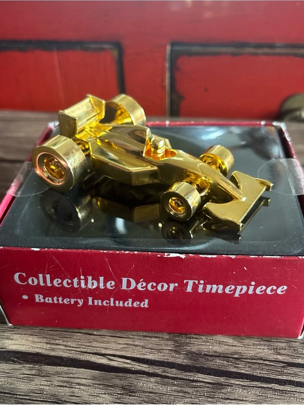 Xanadu Formula 1 Gold Racing Car Time  - Polished Metallic Accent